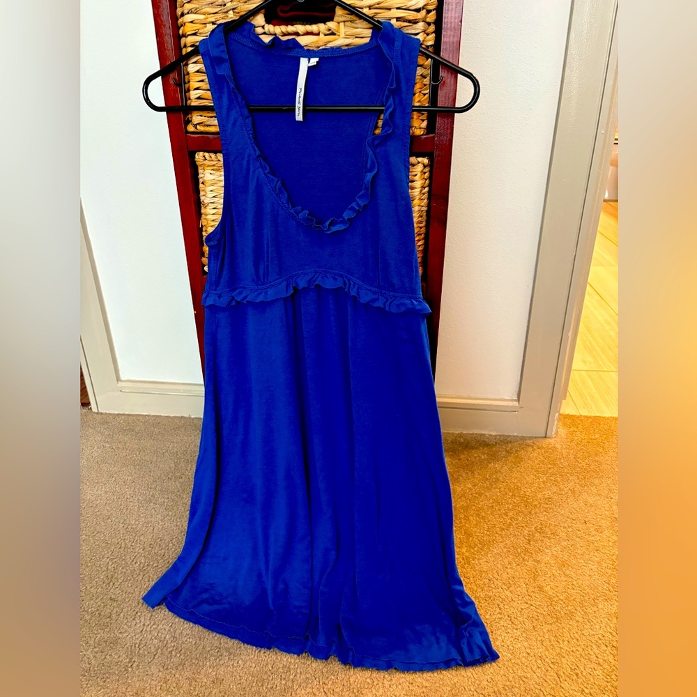 Michael Stars Blue Sleeveless Ruffle Dress